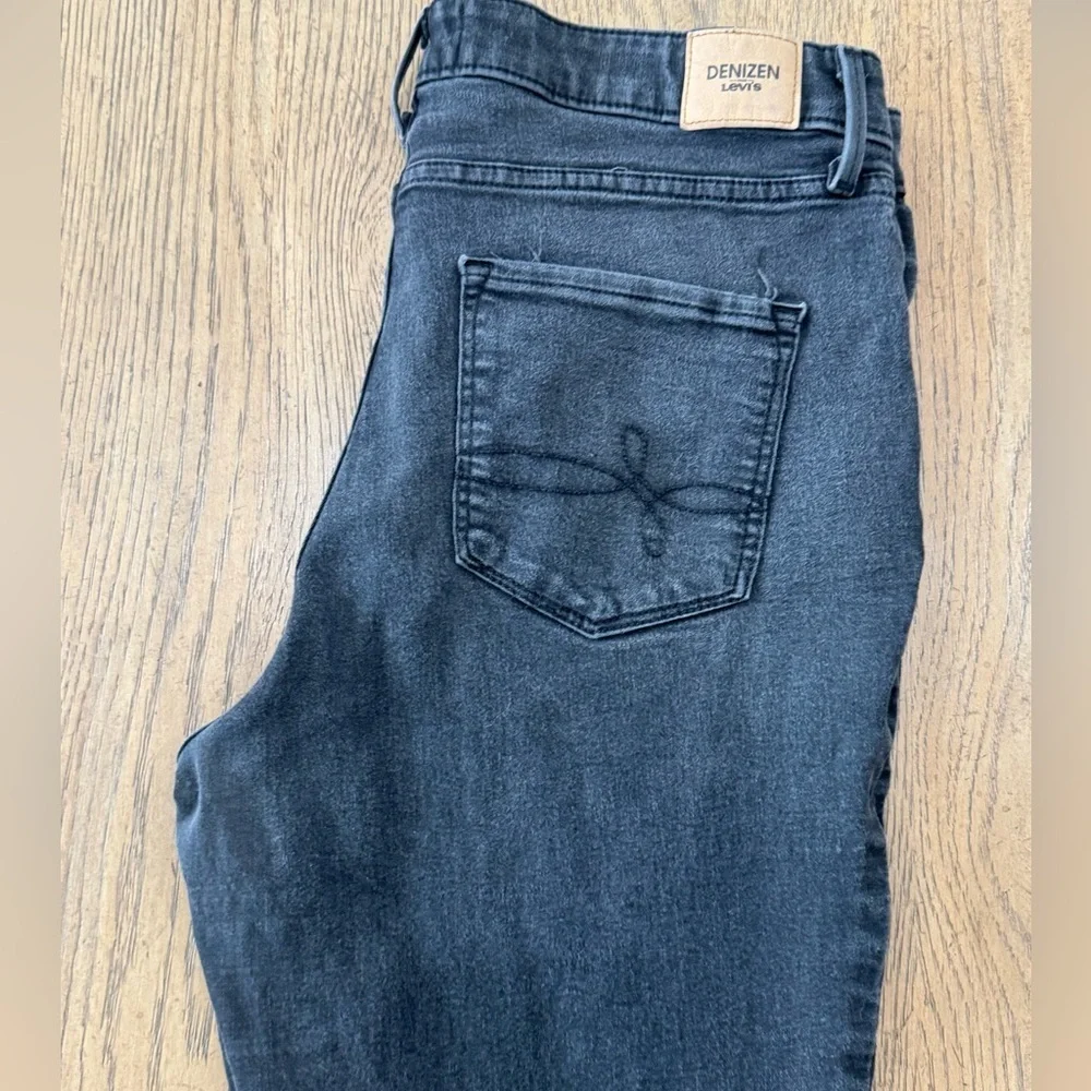 Denizen Levi’s Mens 33x30 Black Slim Straight Jeans Stretch Dark Wash Denim